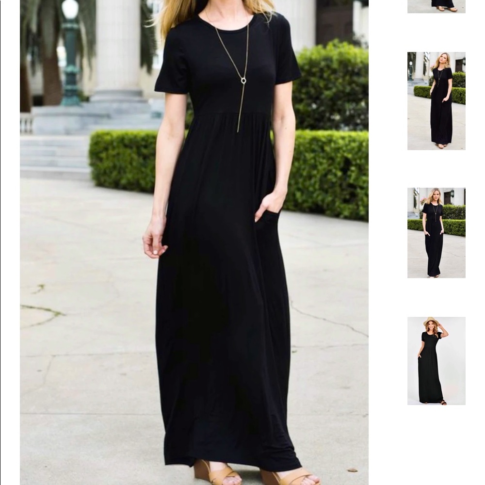Short Sleeve Maxi Dress with Pockets